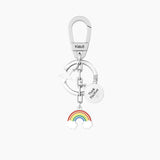 Portachiavi in acciaio con frase think positive "ARCOBALENO | THINK POSITIVE" - Gioielleria Fondente