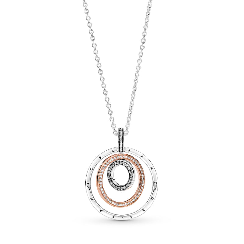 389483c01 Collana e pendente Cerchi bicolore
