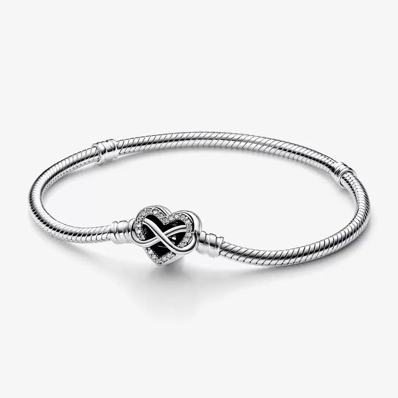 Bracciale con Chiusura Cuore Infinito Pietre Luminose - Gioielleria Fondente