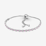 599377c02-2 Bracciale Tennis Rosa con chiusura regolabile