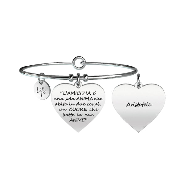 731095 Bracciale Love "L'amicizia è una sola anima che abita in due corpi un cuore che batte in due anime"