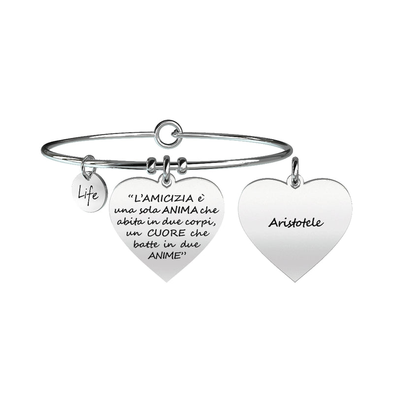 731095 Bracciale Love "L'amicizia è una sola anima che abita in due corpi un cuore che batte in due anime"