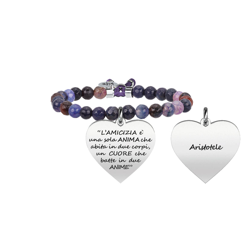 731329 Bracciale Love "L'amicizia è una sola anima. L'amicizia è una sola anima che abita in due corpi un cuore che batte in due anime"
