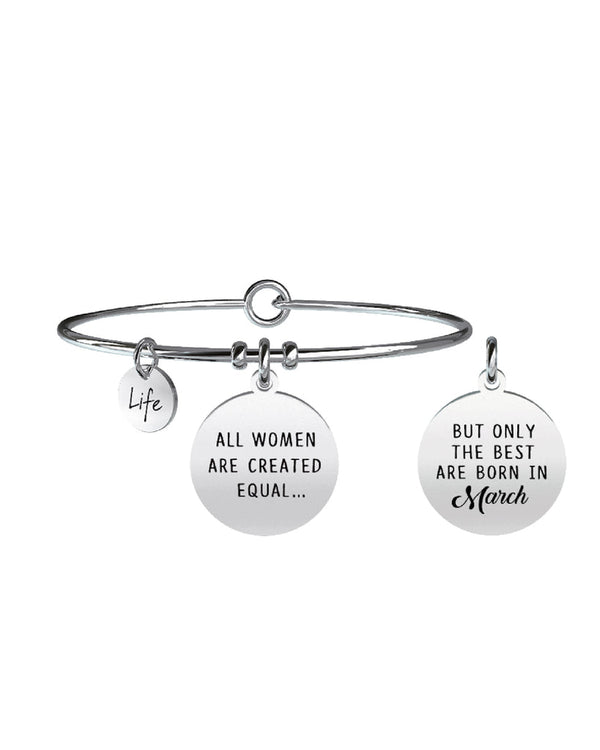 731338 Bracciale Symbols "ALL WOMEN ARE CREATED EQUAL BUT ONLY THE BEST ARE BORN IN March"