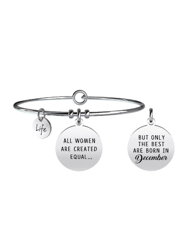 731347 Bracciale Symbols "ALL WOMEN ARE CREATED EQUAL BUT ONLY THE BEST ARE BORN IN DECEMBER"