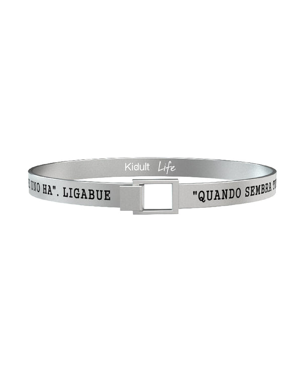 731553 Bracciale Ligabue "Quando sembra tutto fermo la tua ruota girerà... sopra il giorno di dolore che uno ha"