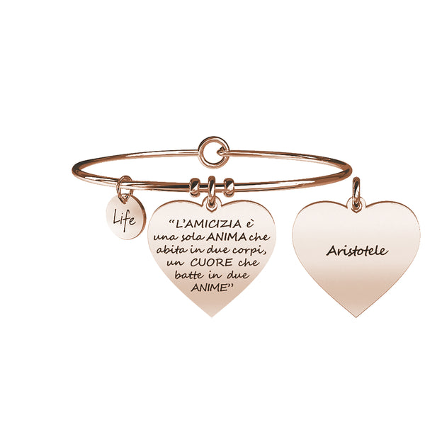 731642 Bracciale Love "L'amicizia è una sola anima. L'amicizia è una sola anima che abita in due corpi un cuore che batte in due anime"