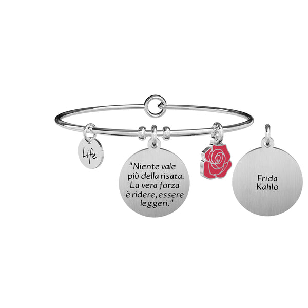 731775 Bracciale Frida Kahlo "Niente vale più della risata. La vera forza è ridere essere leggeri"