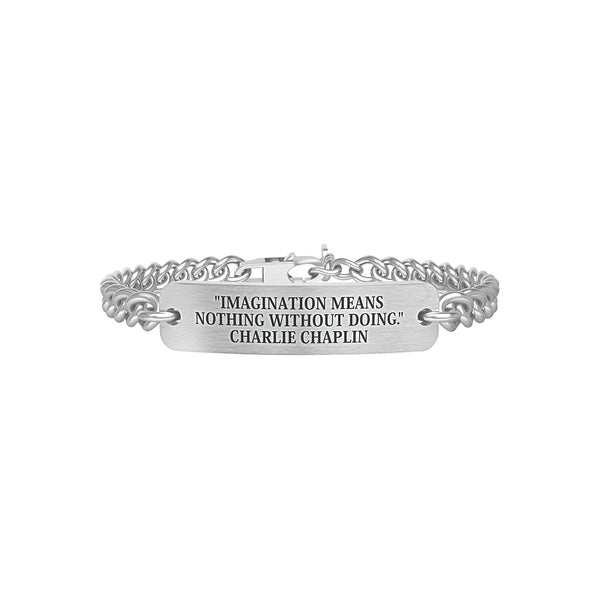 731796 Bracciale Charlie Chaplin "Imagination means nothing without doing"