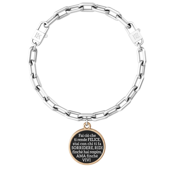 731924 Bracciale Family "Fai ciò che ti rende felice stai con chi ti fa sorridere ridi finchè hai respiro ama finchè vivi."