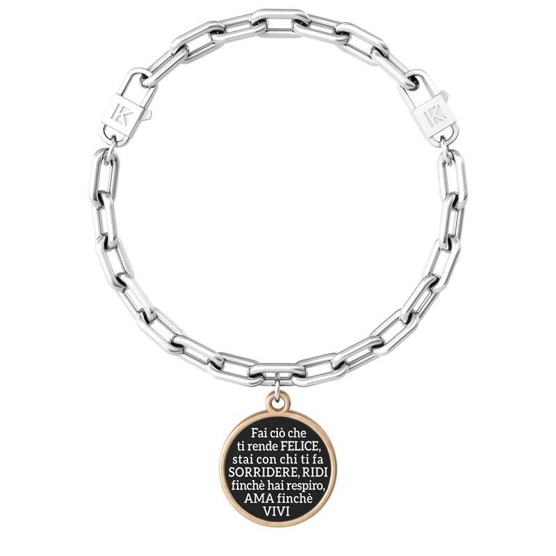 731924 Bracciale Family "Fai ciò che ti rende felice stai con chi ti fa sorridere ridi finchè hai respiro ama finchè vivi."