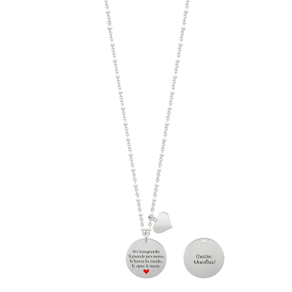 751156 Collana Love "Un'Insegnante Ti Prende Per Mano Ti Tocca La Mente  Ti Apre Il Cuore"