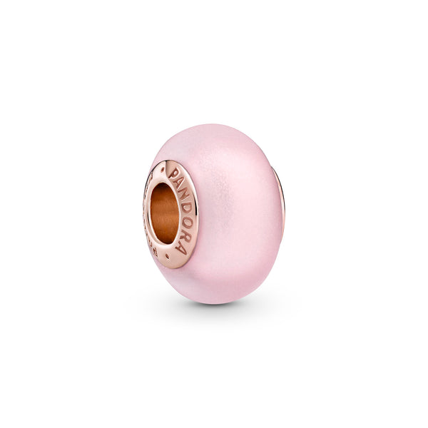 789421c00 Charm in vetro di Murano rosa opaco