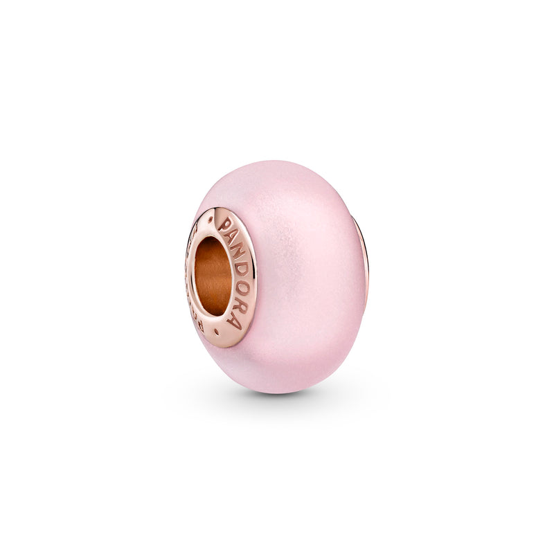 789421c00 Charm in vetro di Murano rosa opaco