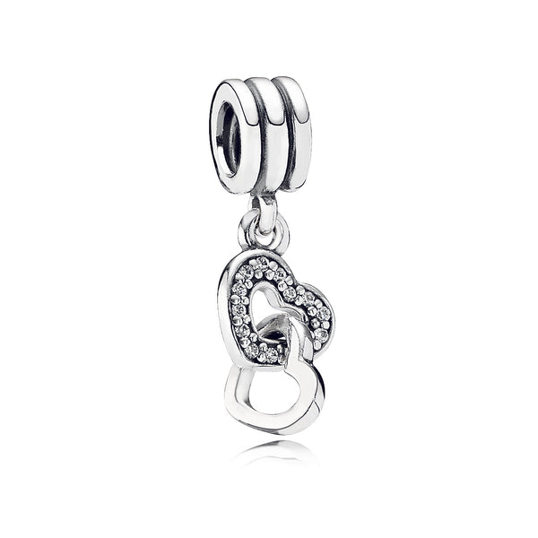 791242cz Charm pendente Cuori intrecciati