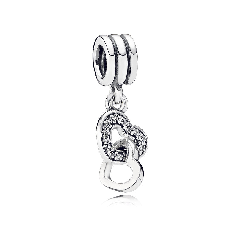 791242cz Charm pendente Cuori intrecciati
