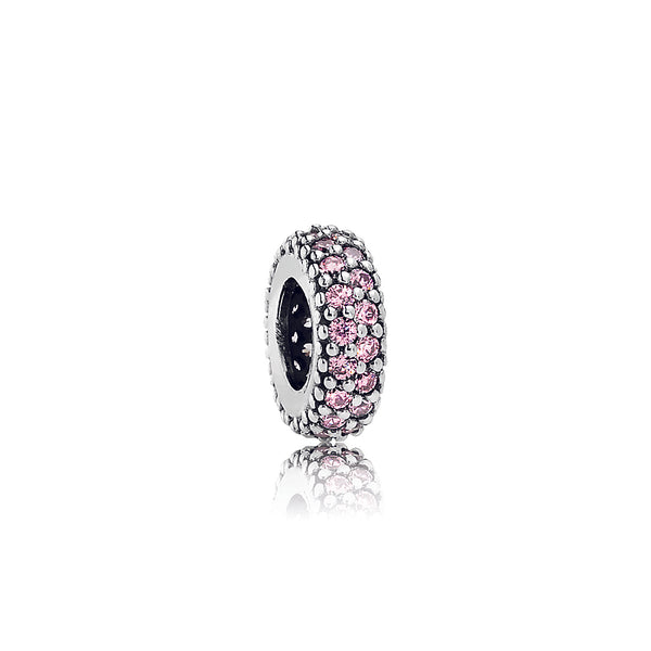 791359pcz Charm distanziatore rosa scintillante
