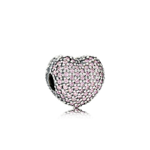 791427pcz Clip a cuore con pavé rosa