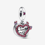 Charm Pendente Doppio Cuore "Heart on fire" - Gioielleria Fondente