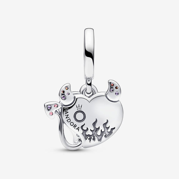 Charm Pendente Doppio Cuore "Heart on fire" - Gioielleria Fondente