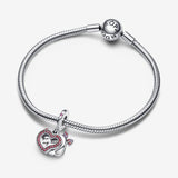 Charm Pendente Doppio Cuore "Heart on fire" - Gioielleria Fondente
