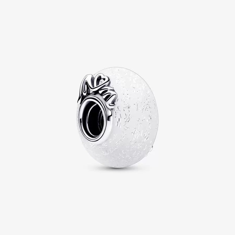 Charm Vetro di Murano Bianco Mom e Love - Gioielleria Fondente