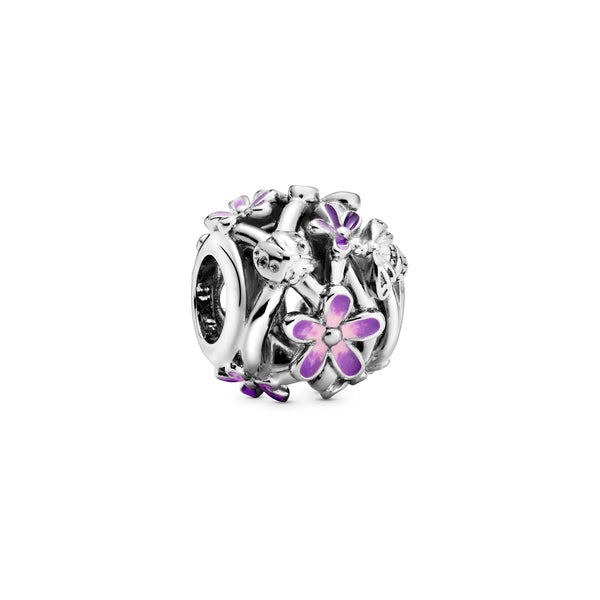 798772c02 Charm Margherita viola con lavorazione openwork