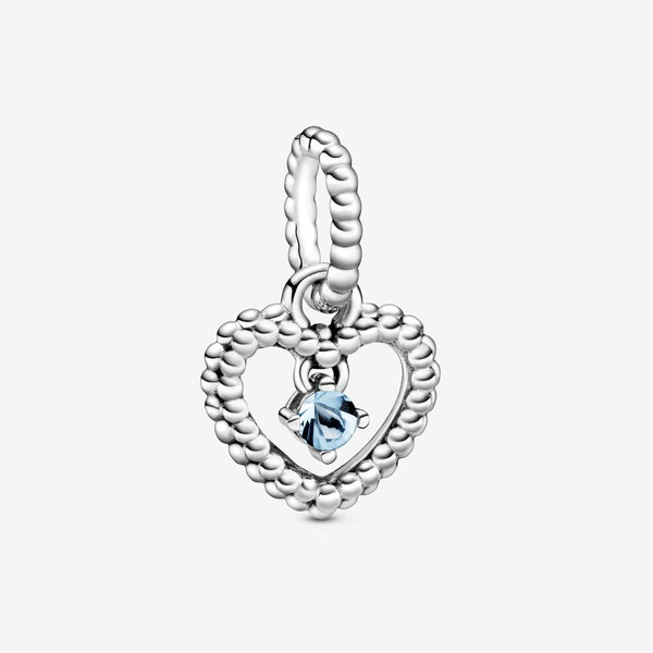 Gioielleria Fondente Charm pendente a cuore azzurro acqua decorato con sfere Purely Pandora