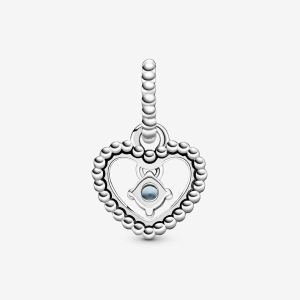 Gioielleria Fondente Charm pendente a cuore azzurro acqua decorato con sfere Purely Pandora