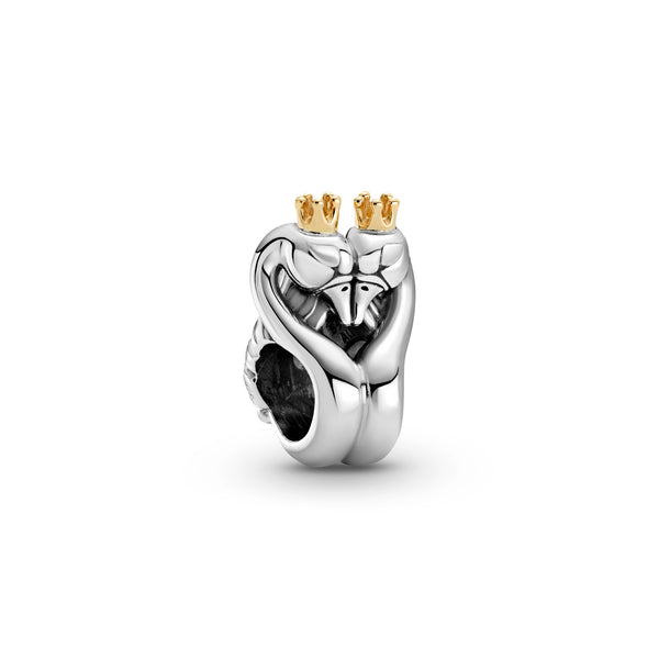 799315c00 Charm Cigni e cuore bicolore
