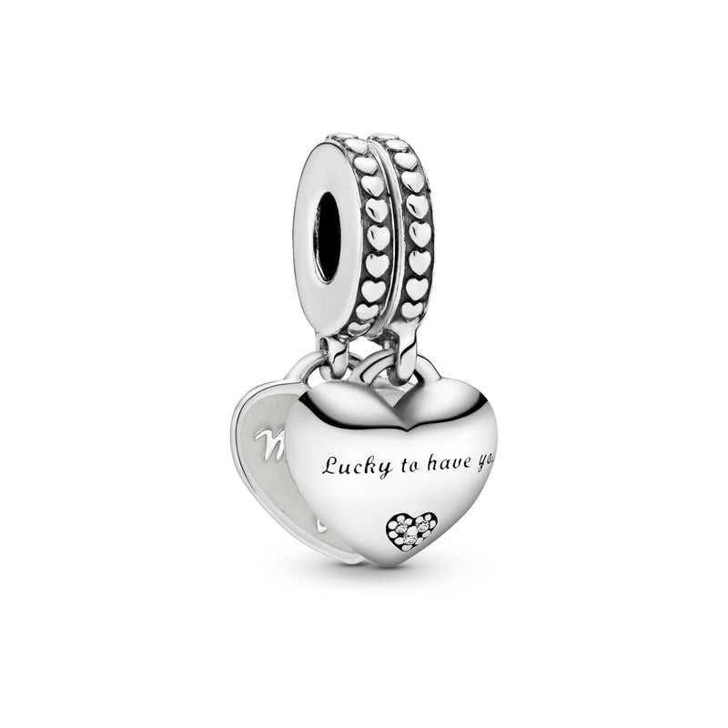 799321c01 Charm pendente con doppio cuore Nuora e suocera