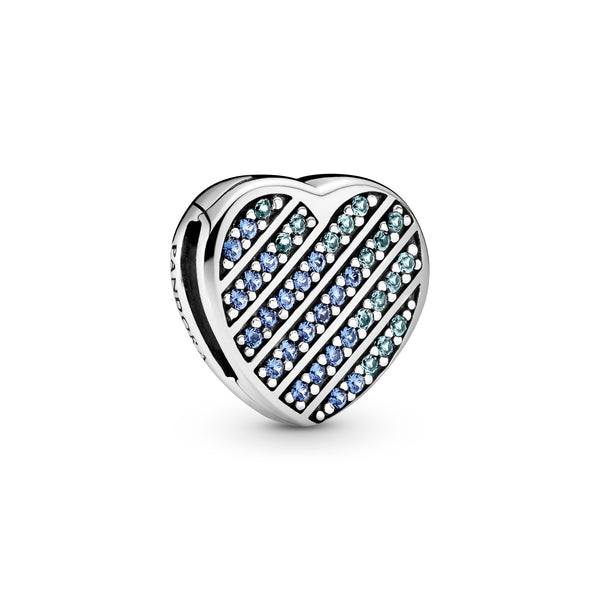 799346c01 Clip a cuore con pavé blu