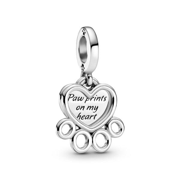799360c00 Charm pendente Impronta di zampa e cuori