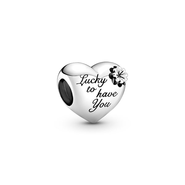 799364c00 Charm Cuore e quadrifoglio