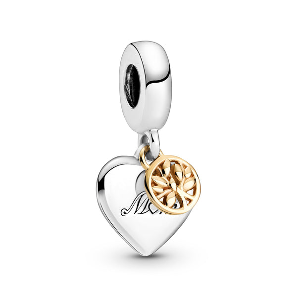 799366c00 Charm pendente bicolore Albero della famiglia e cuore