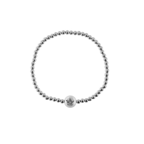 Bracciale elastico collezione "Galactica" con cuore e perla - Gioielleria Fondente