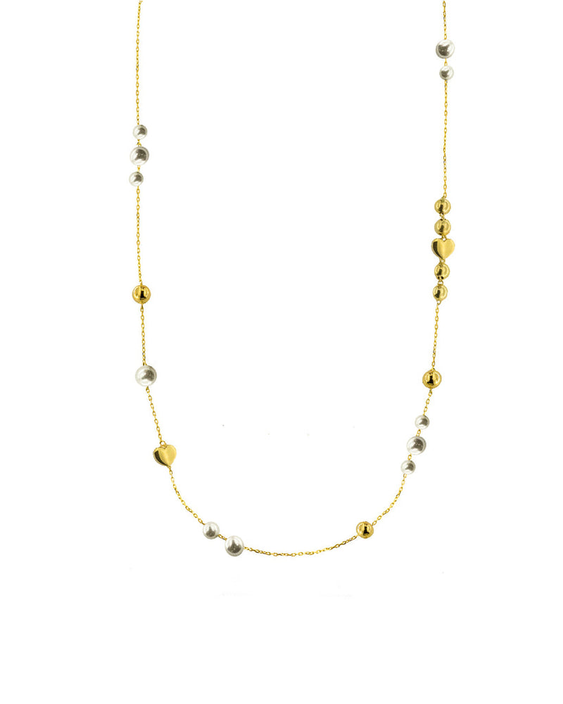 Collana collezione "Starball" con perle e cuori - Gioielleria Fondente