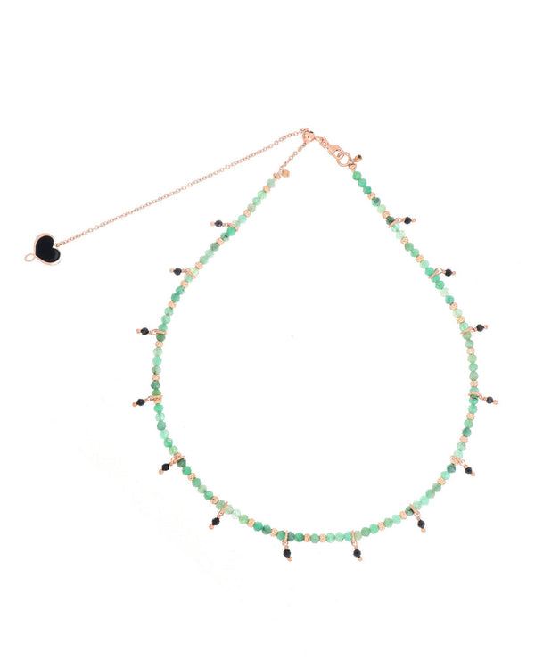 Girocollo "Smeraldo e Rodocrosite" - Gioielleria Fondente