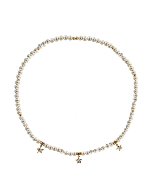 Collana girocollo collezione "Galactica" con perle e stelle - Gioielleria Fondente