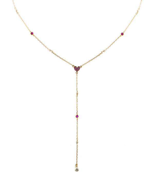 Girocollo rosario collezione "Galactica" cuore e perle - Gioielleria Fondente