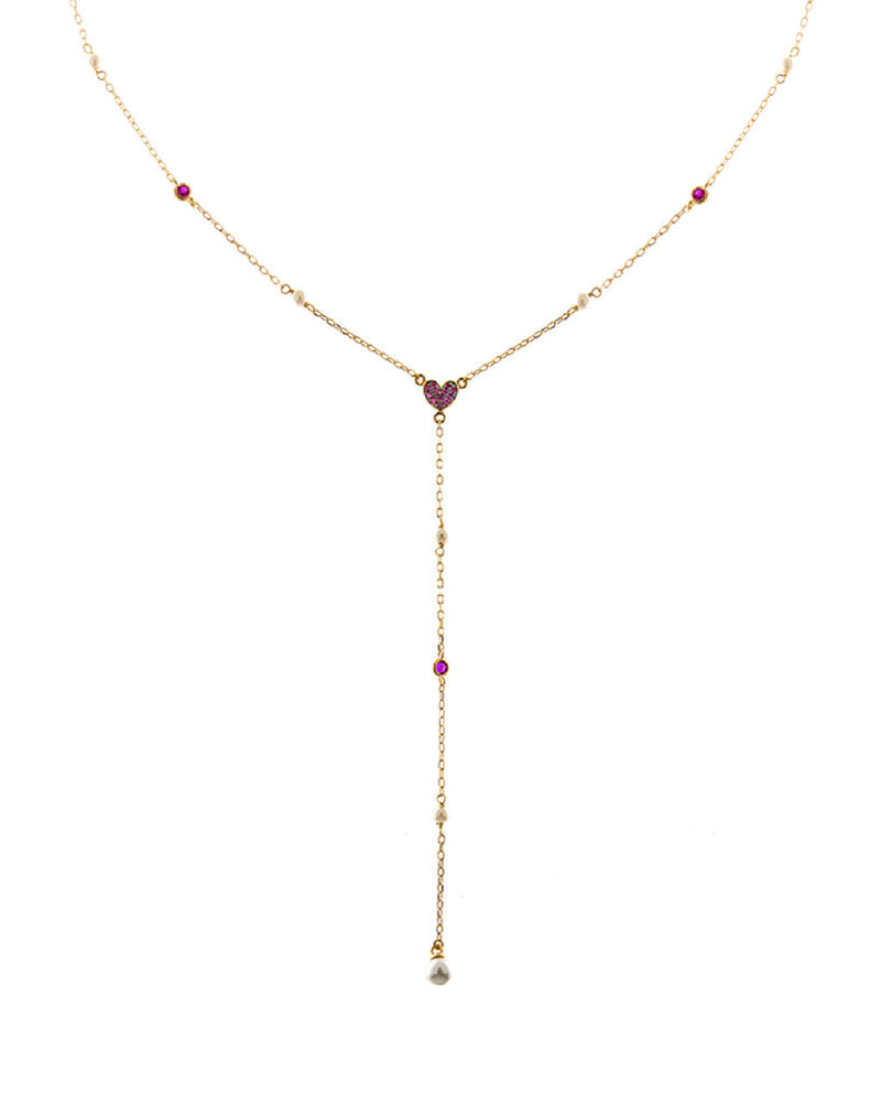 Girocollo rosario collezione "Galactica" cuore e perle - Gioielleria Fondente