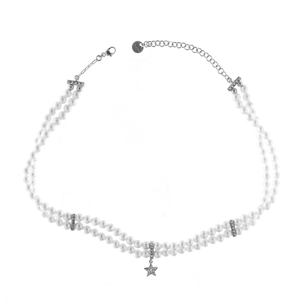 Collana chocker collezione "Galactica" con perle e stelle - Gioielleria Fondente