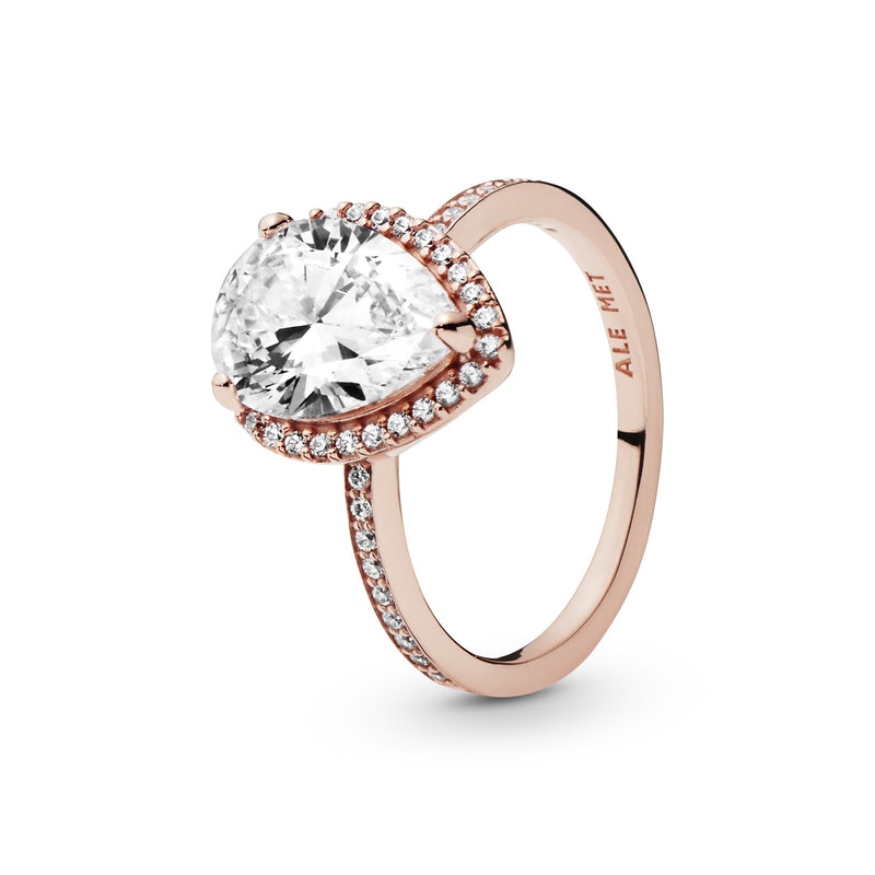 186251cz Anello Punto Luce a goccia scintillante