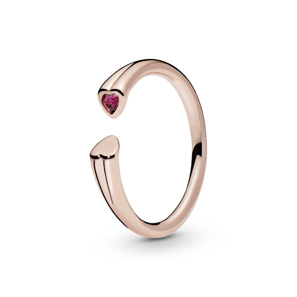 186570czr Anello aperto con cuori scintillanti