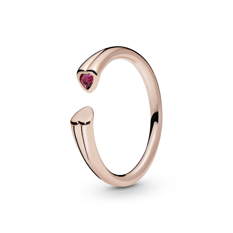 186570czr Anello aperto con cuori scintillanti