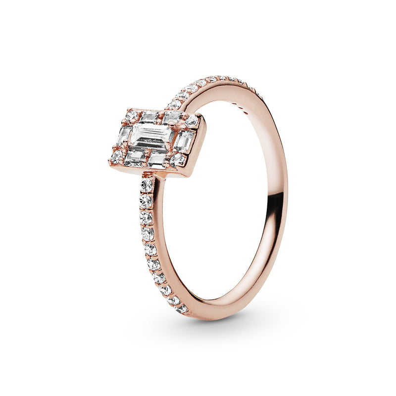 187541cz Anello Punto Luce quadrato scintillante