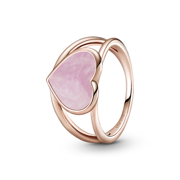 189263c01 Anello scenografico con cuore Spirale rosa