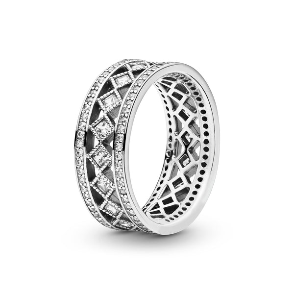 191007cz Anello a fascia openwork vintage