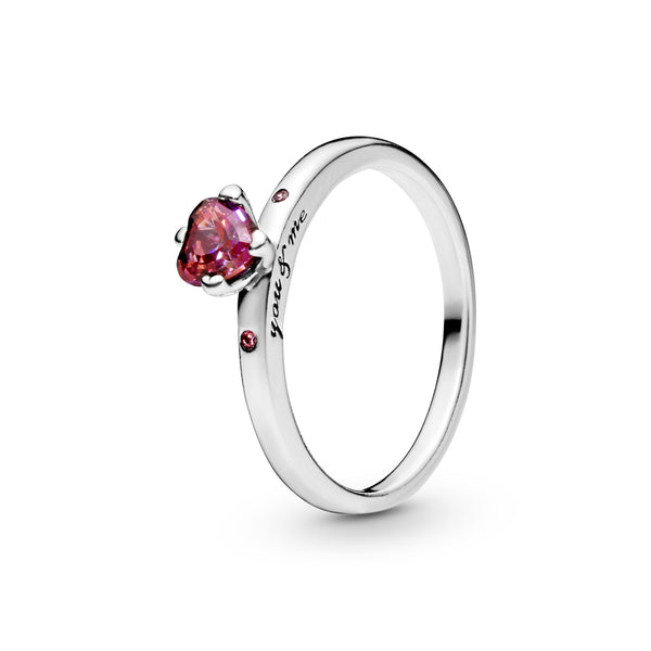 196574czrmx Anello con cuore rosso scintillante