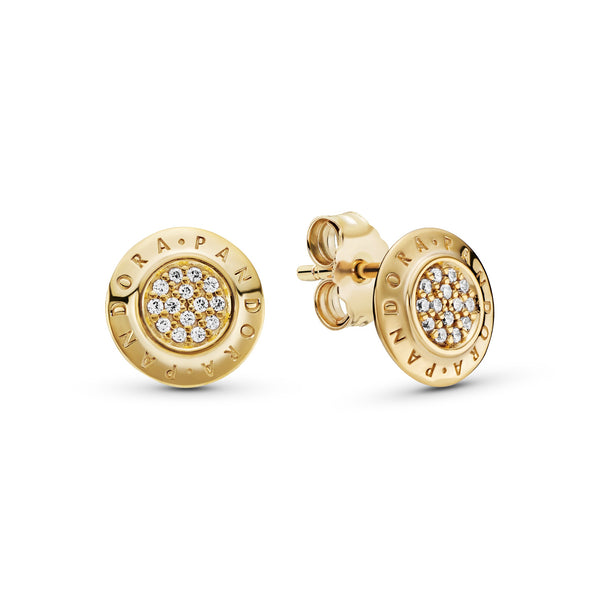 260559cz Orecchini a lobo scintillanti con logo Pandora